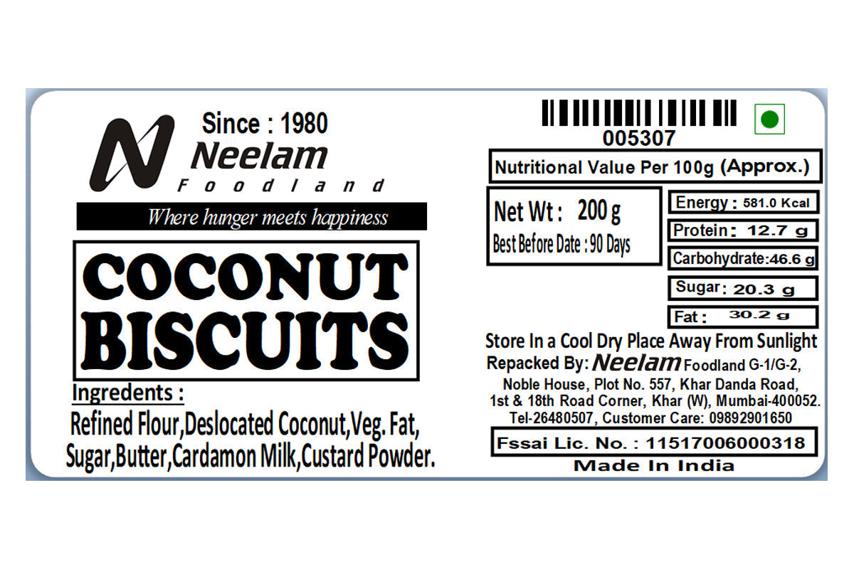 Coconut Biscuits 200 Gm