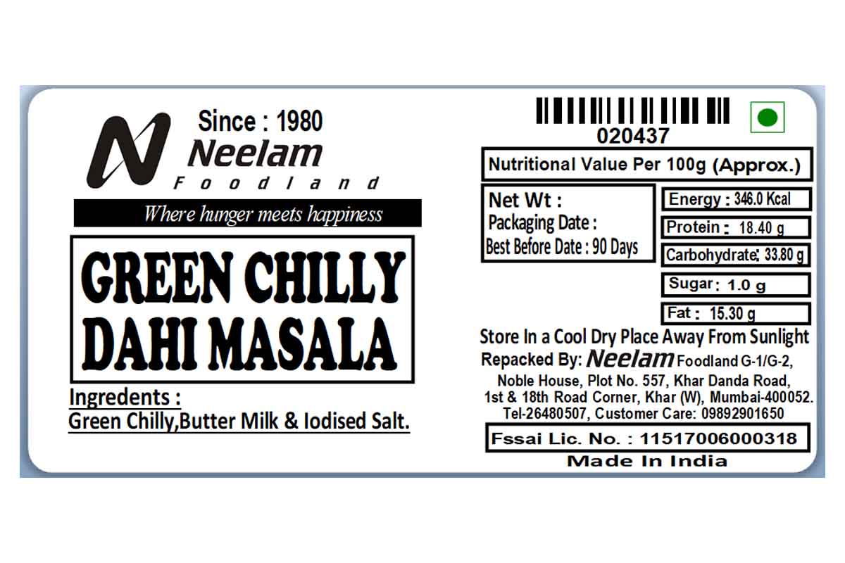 Green Chilly Dahi Masala 100 Gm