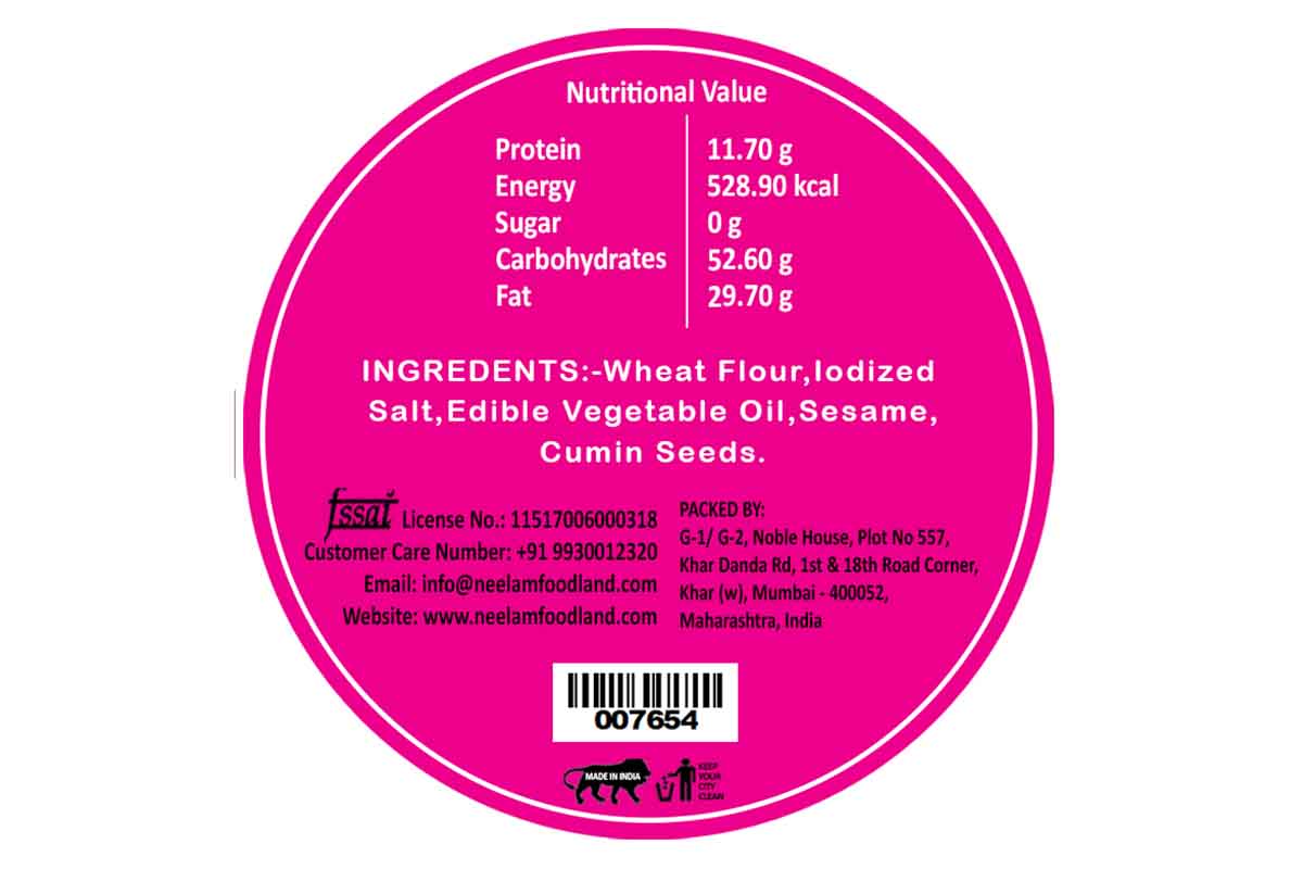 Roasted Jeera Bhakri 200 Gm