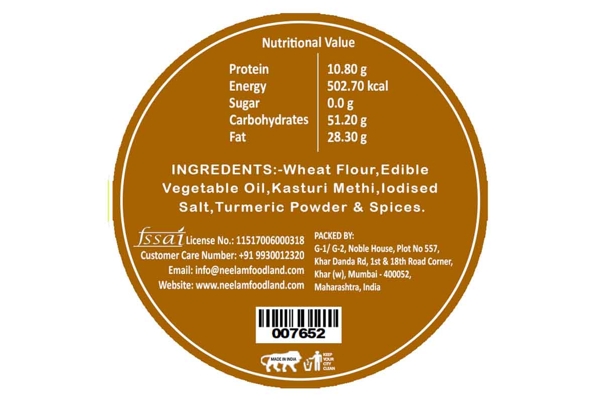 Roasted Methi Bhakri 200 Gm