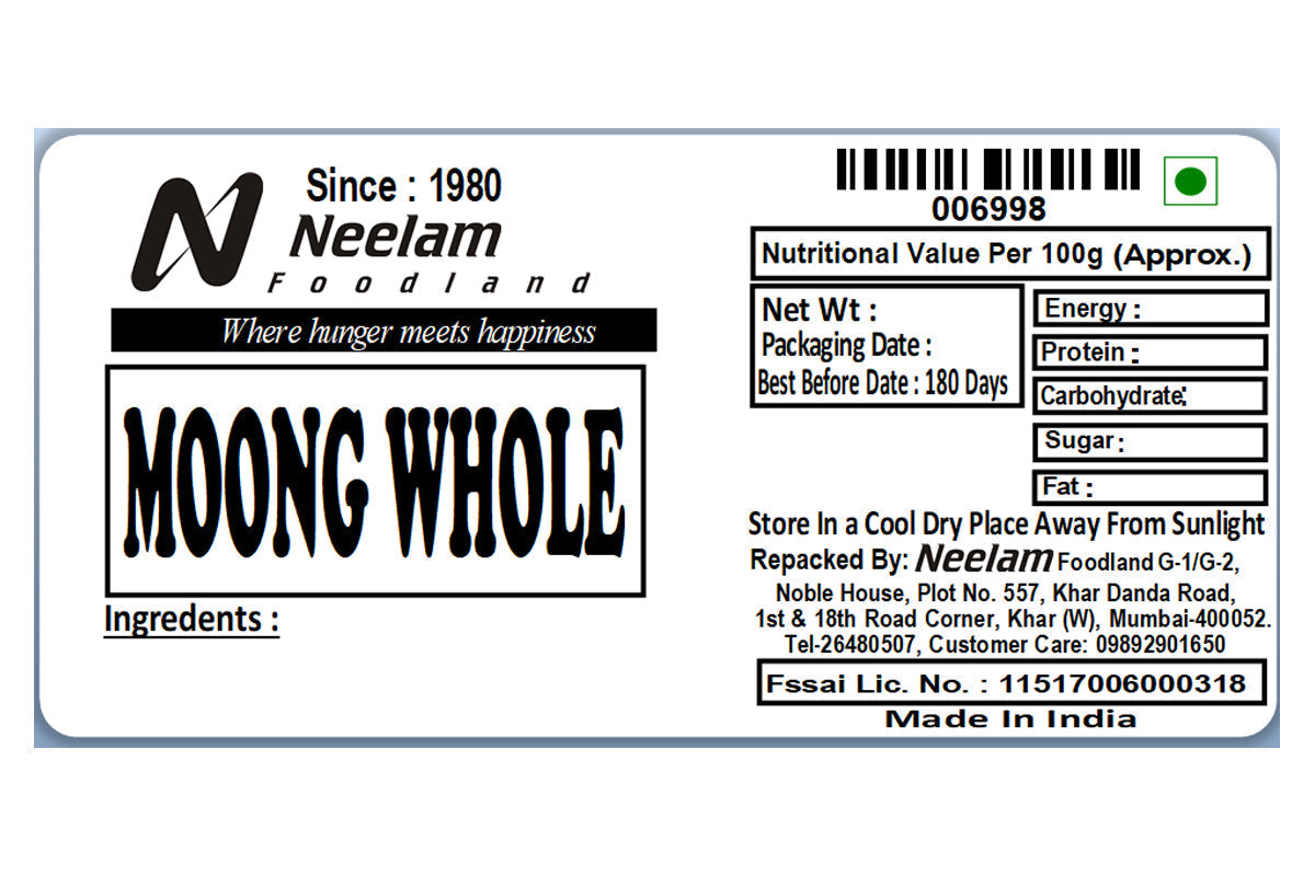 Whole Green Moong/Sabut 250 Gm