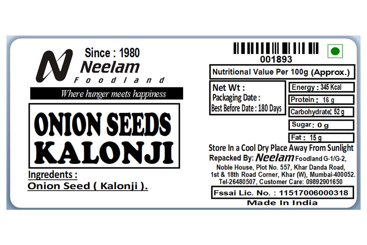 Onion Seeds Kalonji 100 Gm