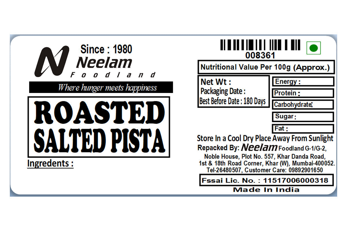 Pista Roasted Salted 250 Gm