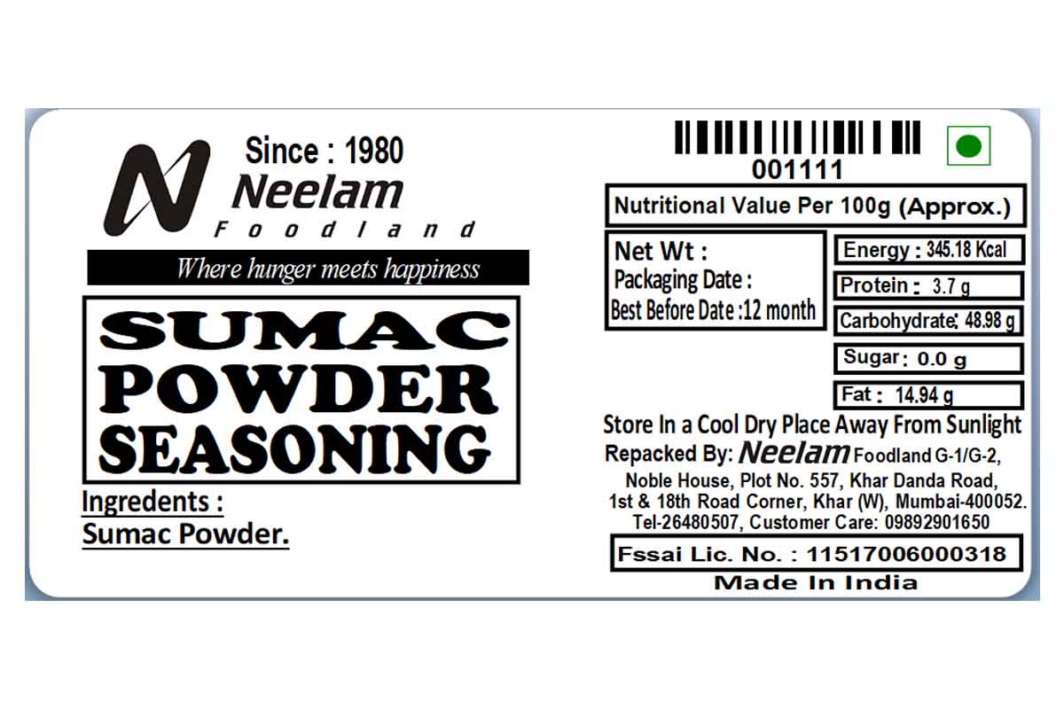 Sumac Powder Seasoning 100 Gm