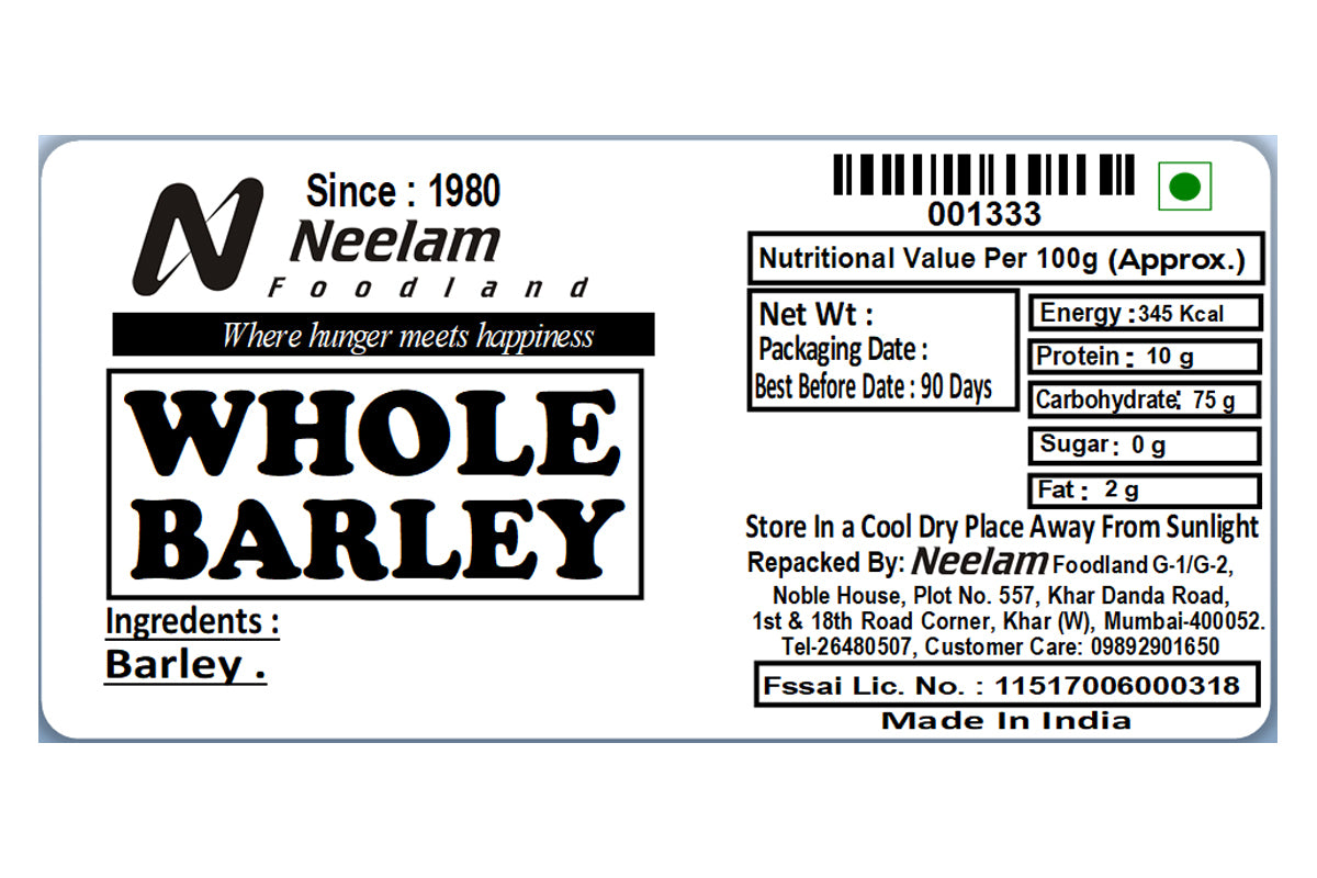 Whole Barley 250 Gm
