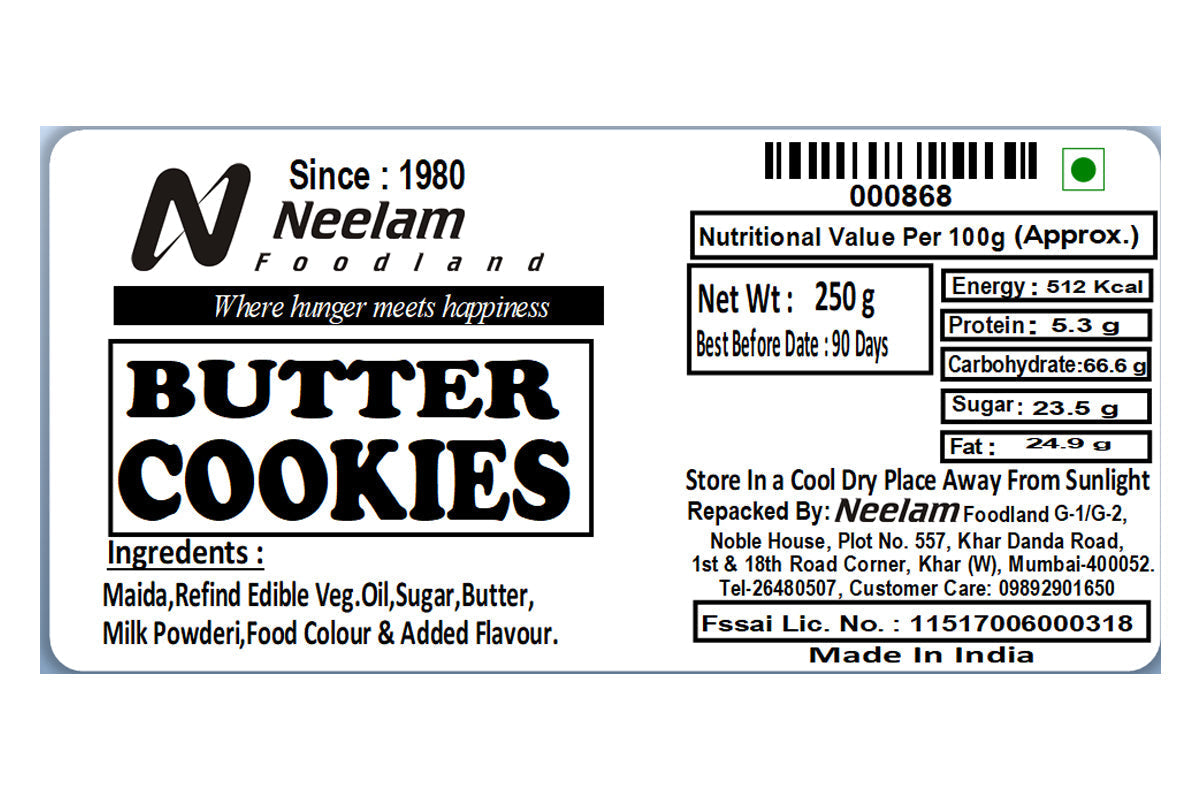 Butter Cookies 250 Gm