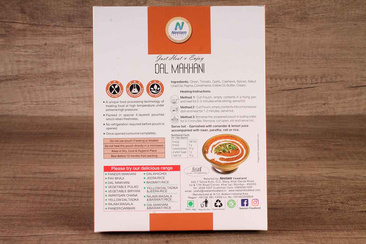 Neelam Dal Makhani Heat & Eat  285 Gm