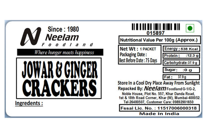 Jowar & Ginger Crackers 125 Gm
