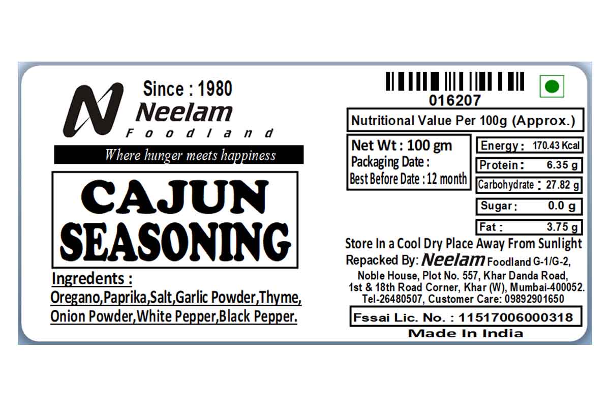 Cajun Spice Seasoning 100 Gm
