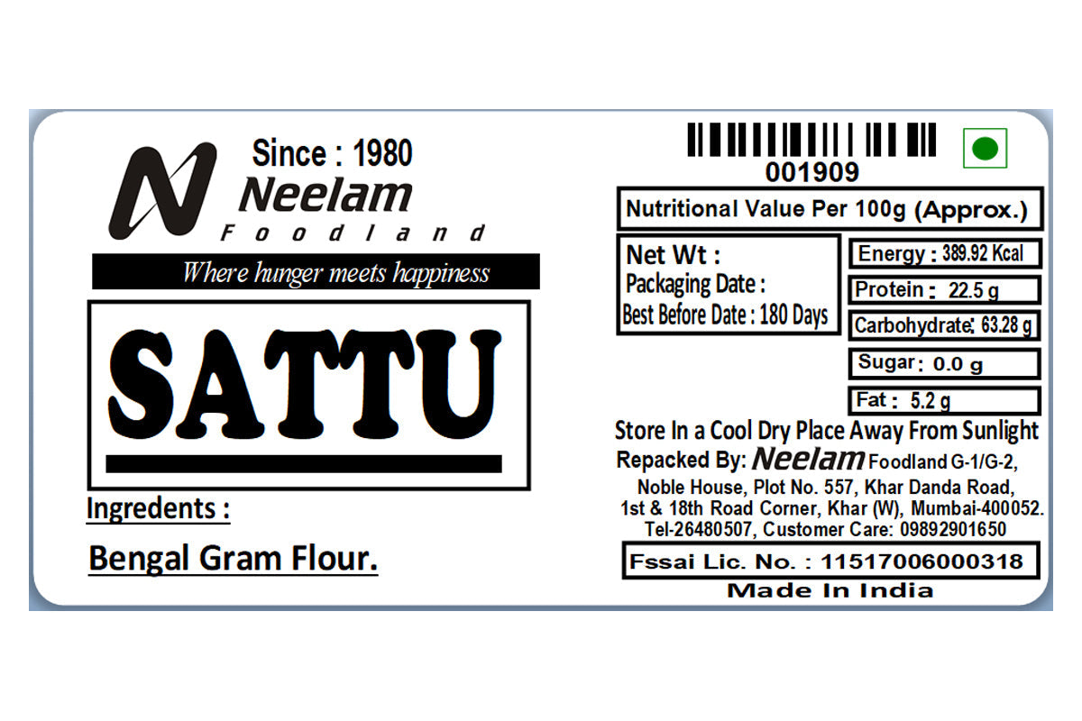 Roasted Bengal Gram Flour/Sattu Atta 500 Gm
