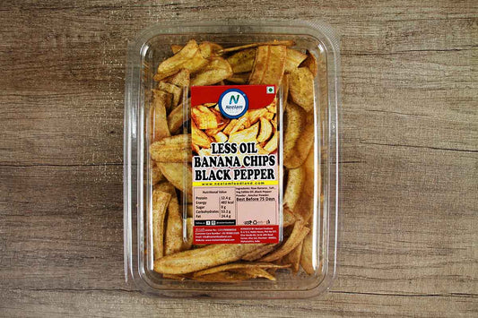 LESS OIL BANANA CHIPS BLACK PEPPER 200 GM