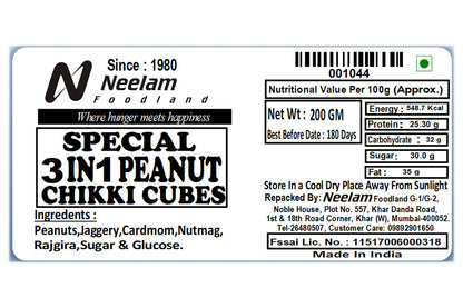 3 In 1 Peanut Chikki Cube 200 Gm