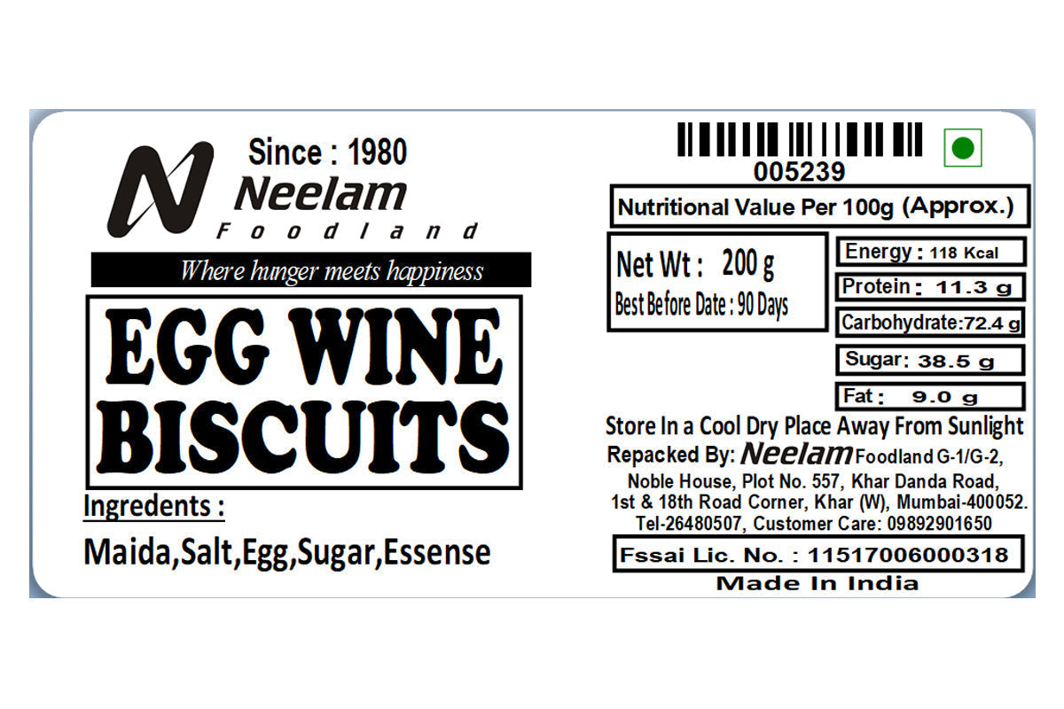 Egg Wine Biscuits 200 Gm