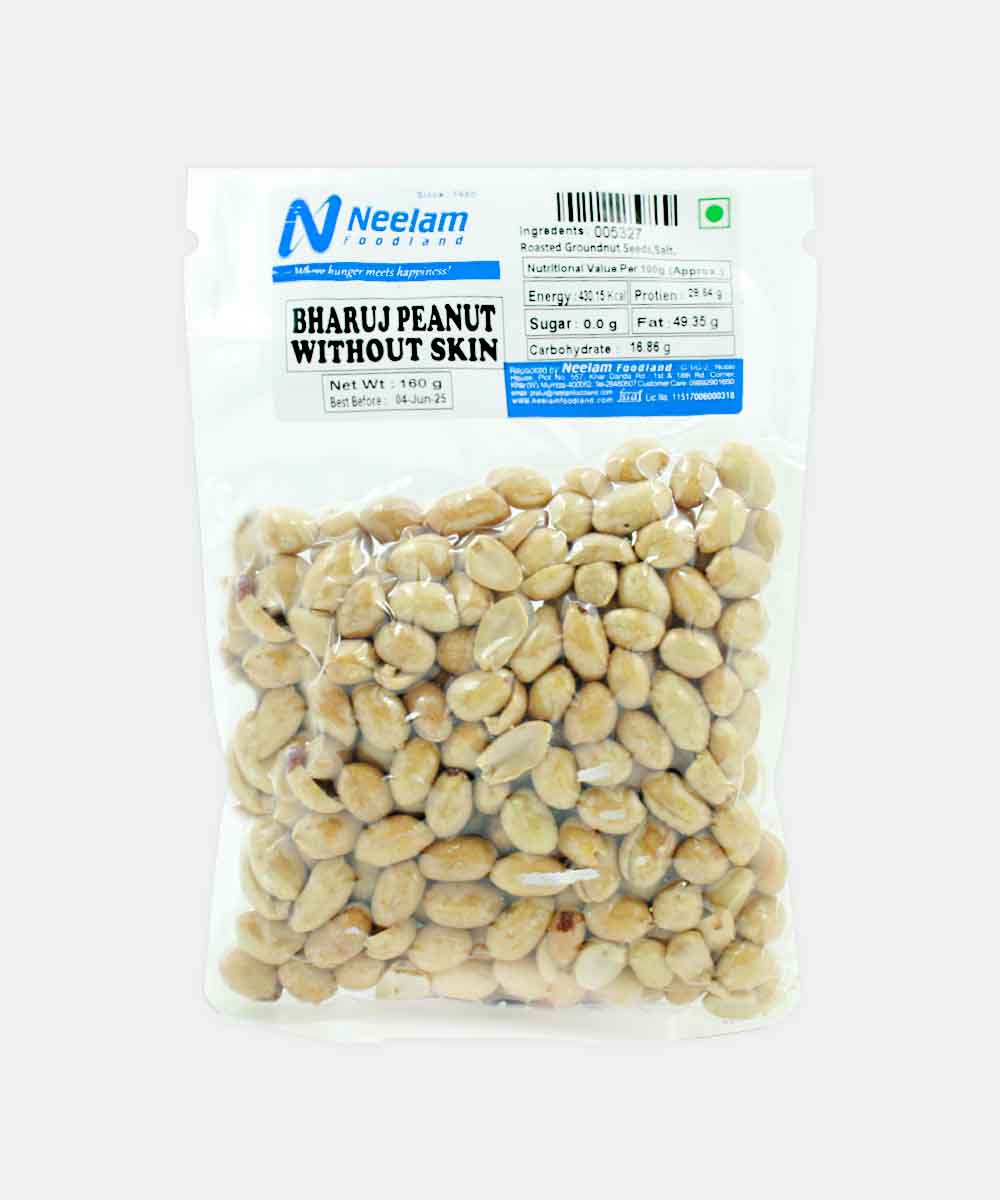 Bharuj Salted Without Skin Peanuts 160 Gm
