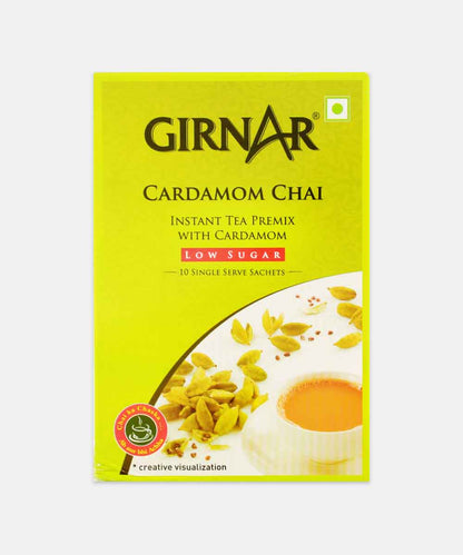 Girnar Premix Cardamom Chai Low Sugar 80 Gm 10 Sachets