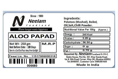 Aloo Papad Big 250 Gm