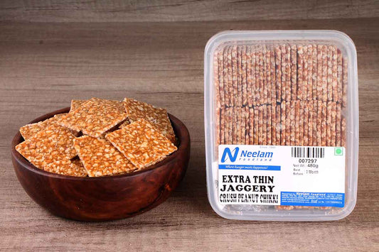 Extra Thin Jaggery Crush Penut Chikki 480 Gm