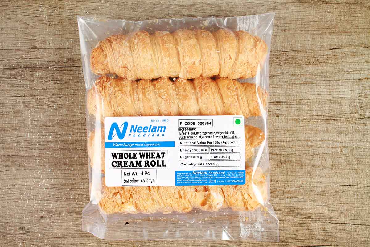 WHOLE WHEAT CREAM ROLL 150 GM 4 PIECE