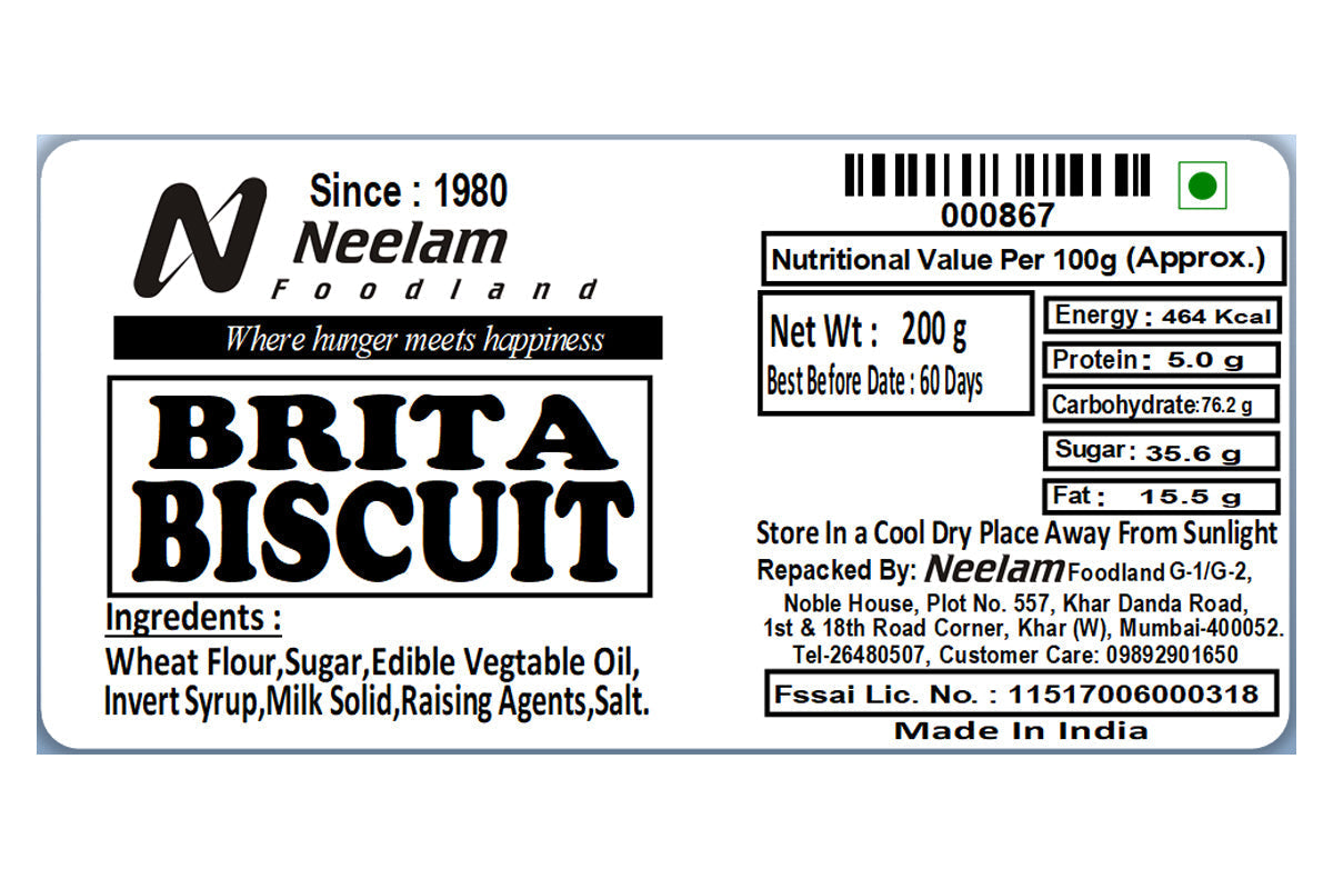 Brita Biscuits 200 Gm