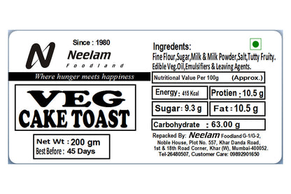 Veg Cake Toast 200 Gm