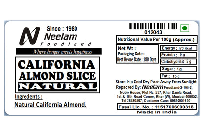 Natural California Almond Slice 100 Gm