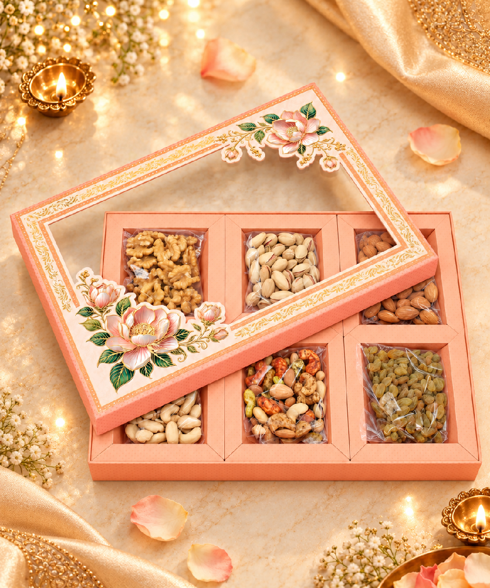 6 P Floral Peach Box 625 Gm