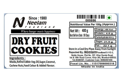Dry Fruit Cookies 400 Gm
