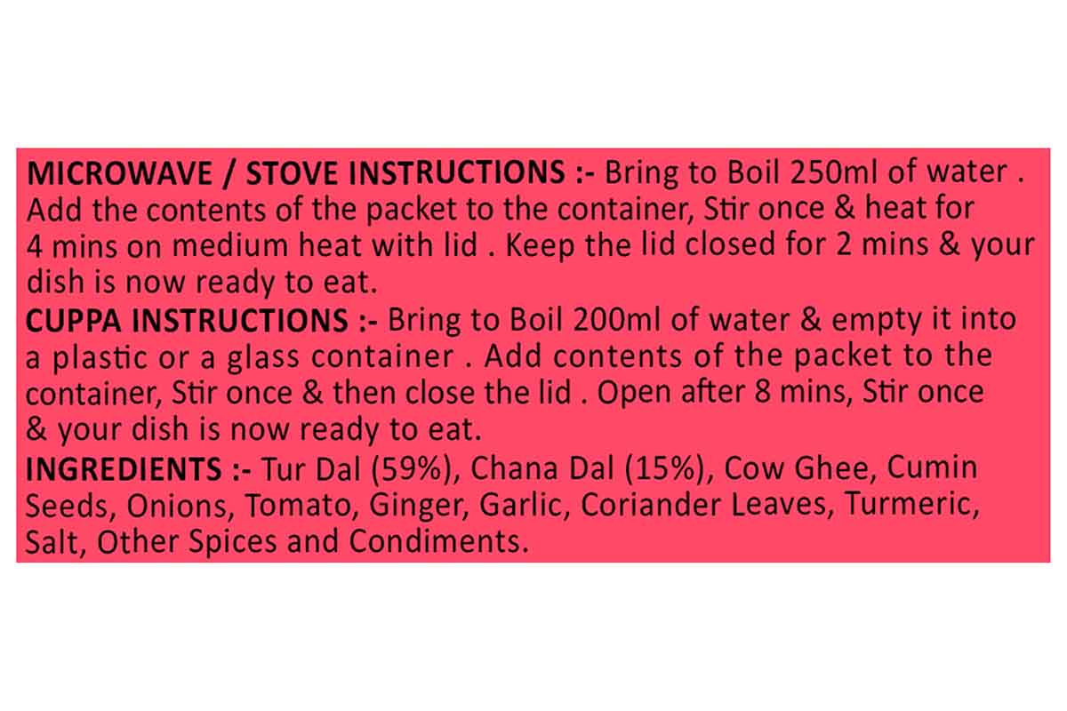 Neelam Freeze Dried Dal Tadka 72 Gm