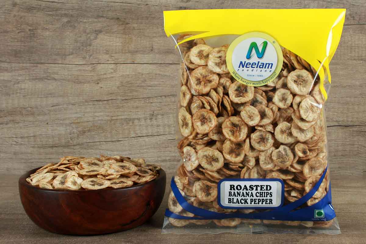 Roasted Banana Chips Black Pepper 200 Gm