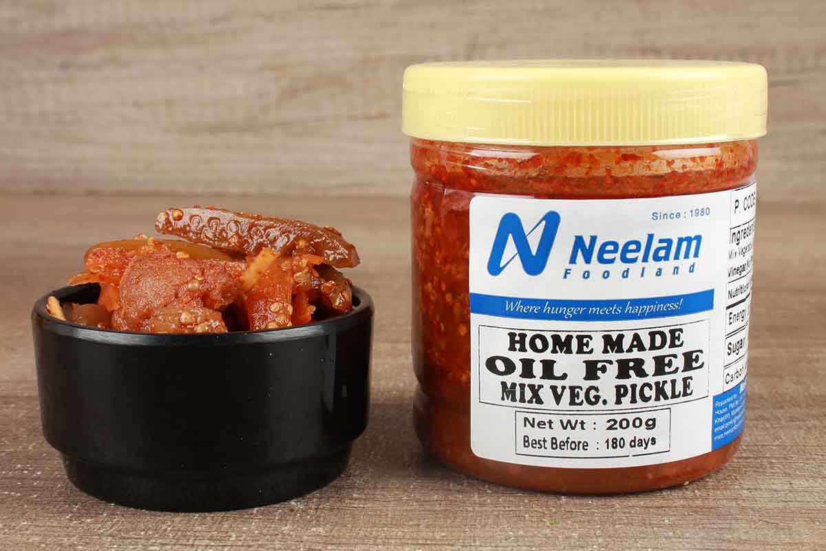 Mix Vegetable Pickle Oil Free 200 Gm
