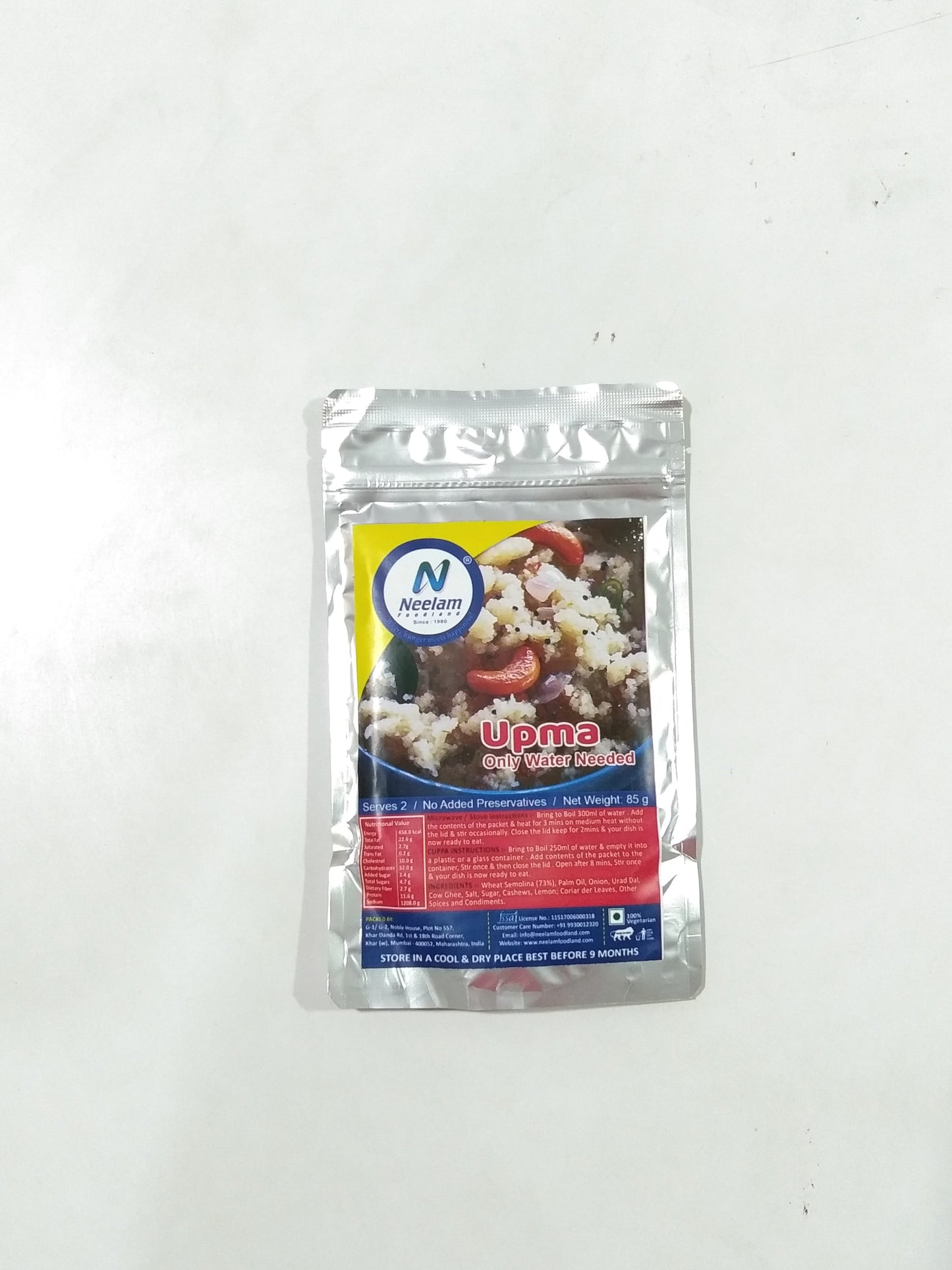 Neelam Freeze Dried Upma Mix 85 Gm