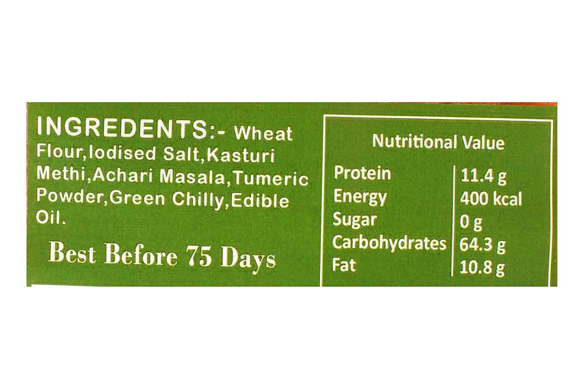 Whole Wheat Achari Tadka Masala Khakhra 200 Gm