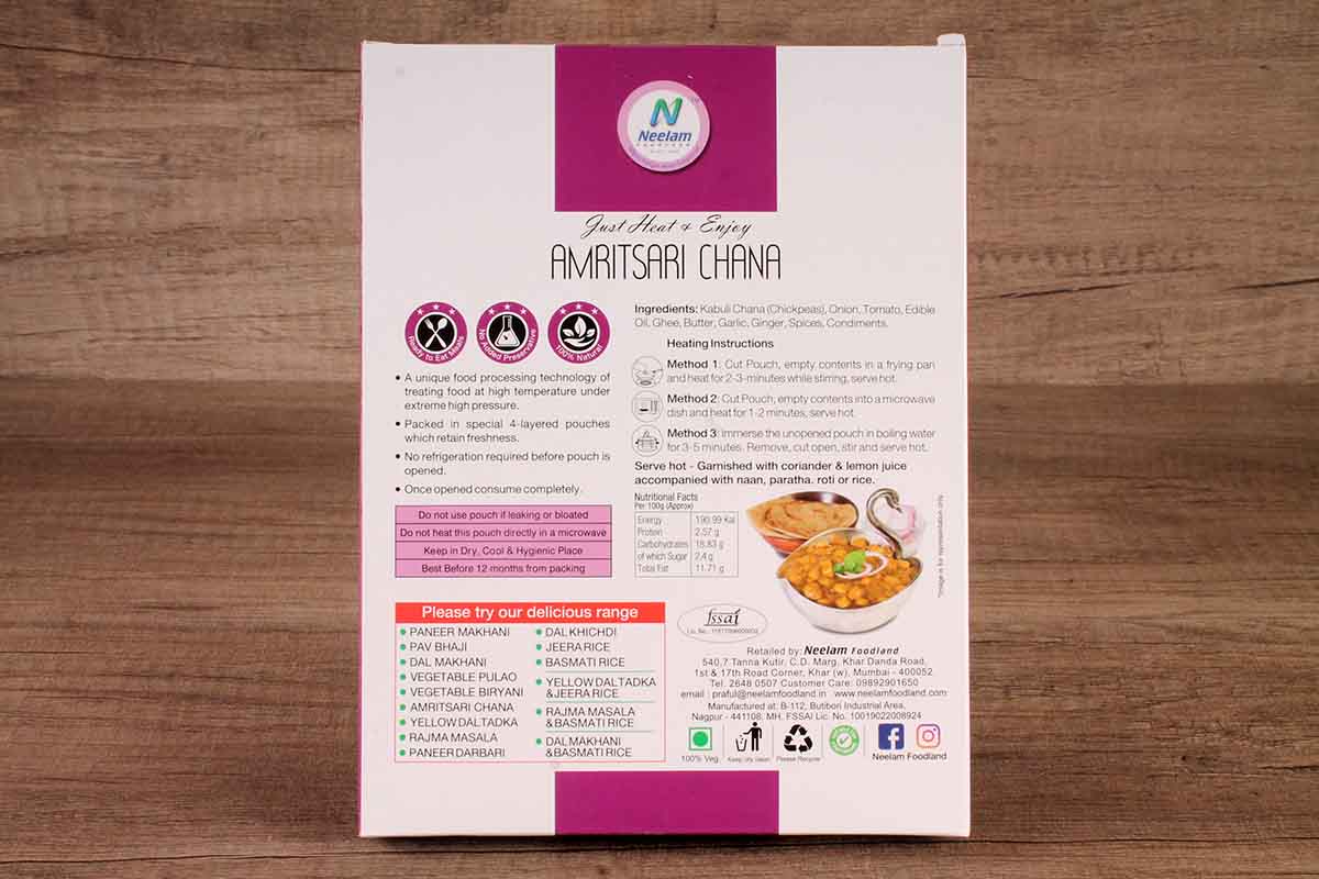 Neelam Amritsari Chana Heat & Eat 285 Gm