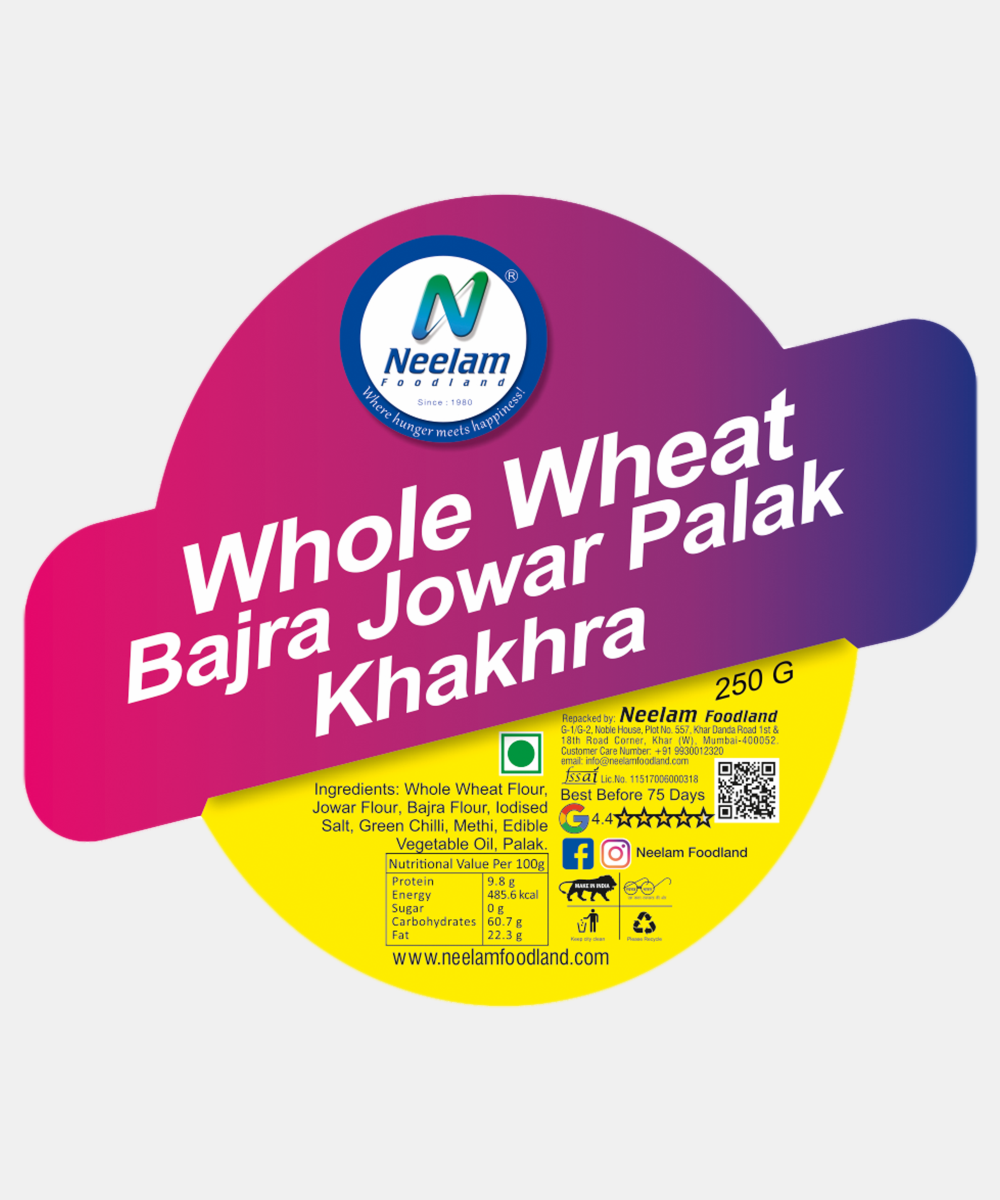 Whole Wheat Bajri Jowar Palak Khakhra 250 Gm