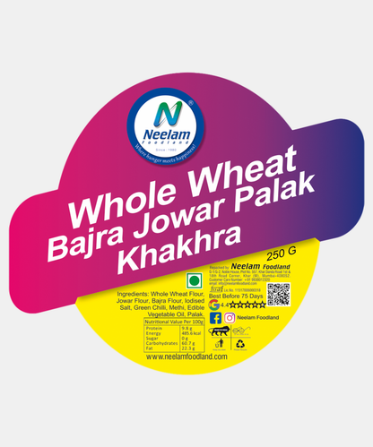 Whole Wheat Bajri Jowar Palak Khakhra 250 Gm