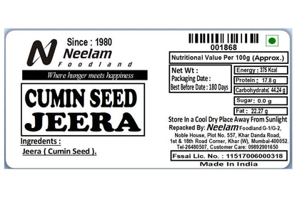 Whole Cumin Seed/Jeera 100 Gm