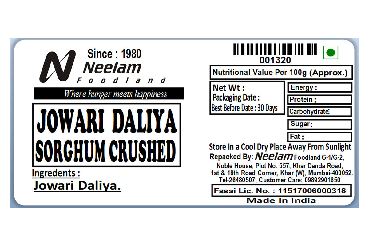 Jowar Daliya/Surgham Spilit 500 Gm