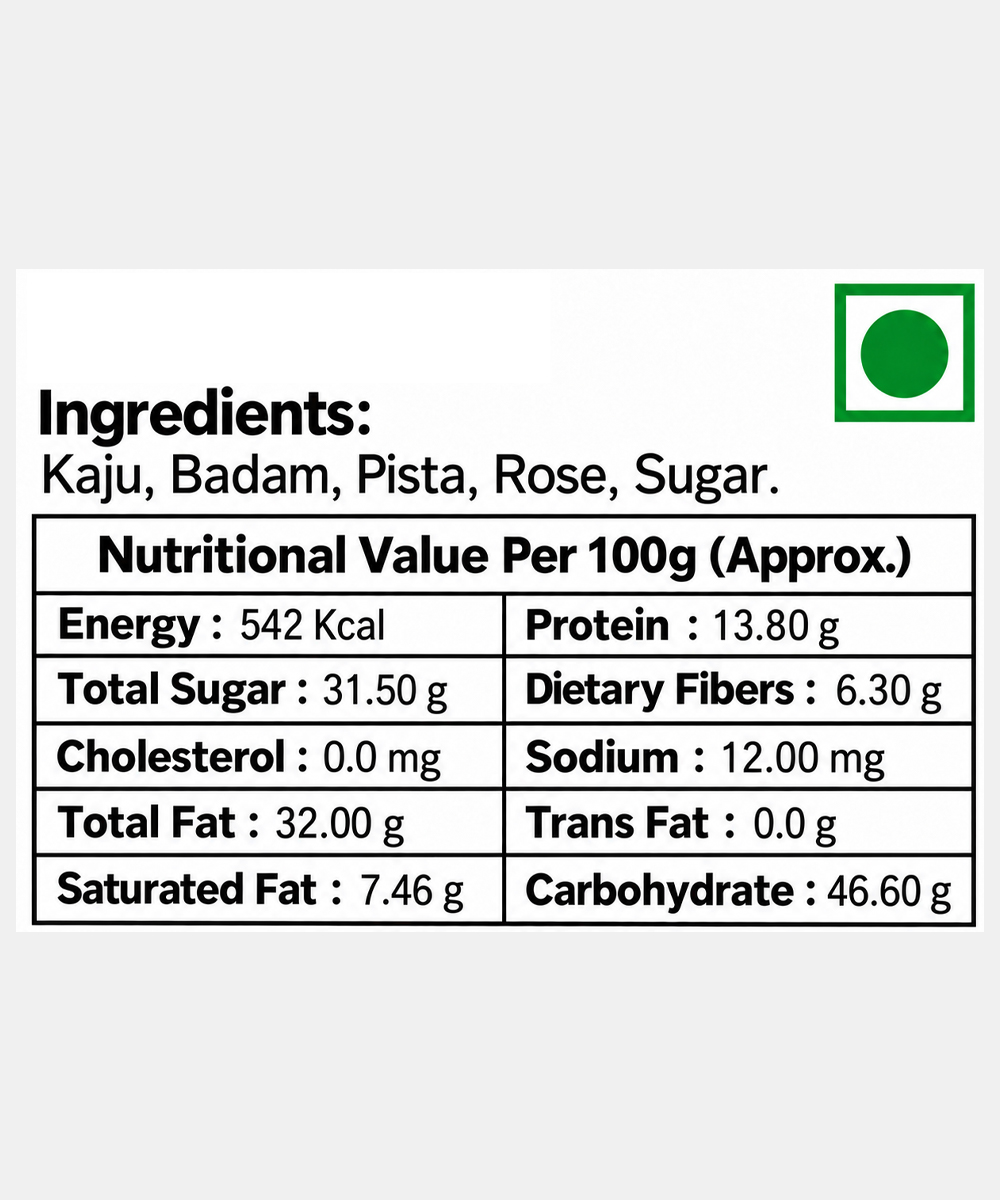 Rose Peatal Dry Fruit Chikki 500 Gm