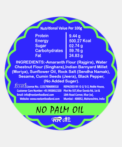 Gluten Free Farali Jeera Black Pepper Bhakhri 200 Gm