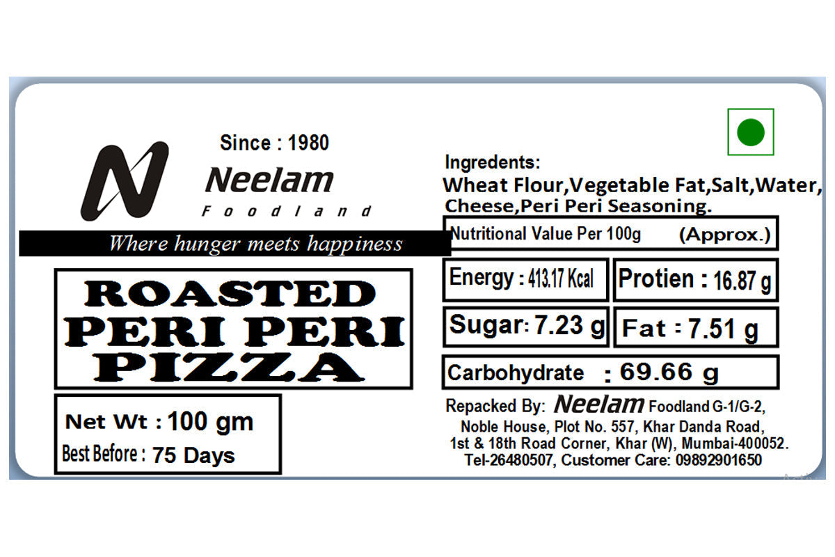 Roasted Peri Peri Pizza Lavash 100 Gm