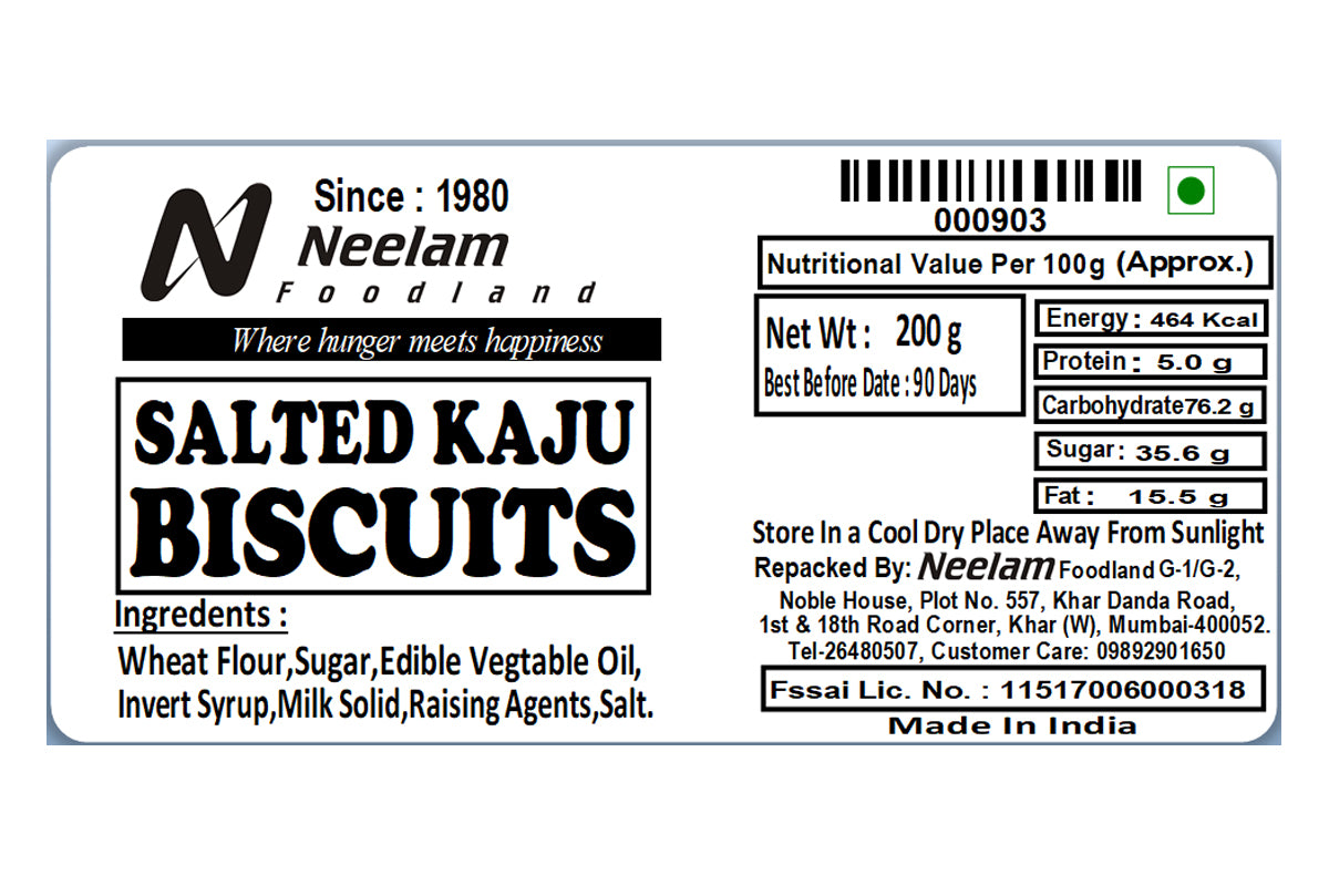 Salted Kaju Biscuits 200 Gm