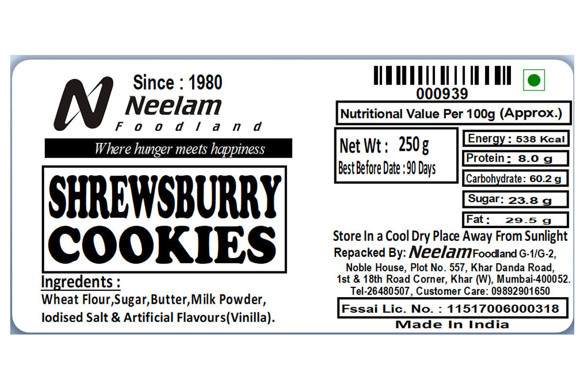 Shrewsburry Cookies 250 Gm
