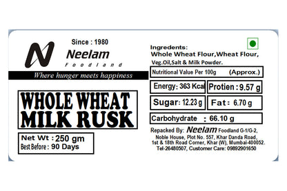 Whole Wheat Milk Rusk 250 Gm