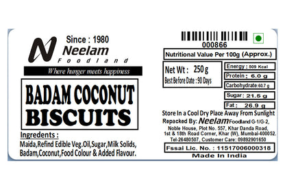 Badam Coconut Biscuits 250 Gm