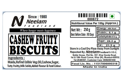 Cashew Fruity Biscuits 250 Gm