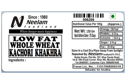 Whole Wheat Kachori Khakhra 250 Gm