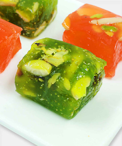 Orange / Green Badami Halwa Sweets 500 Gm
