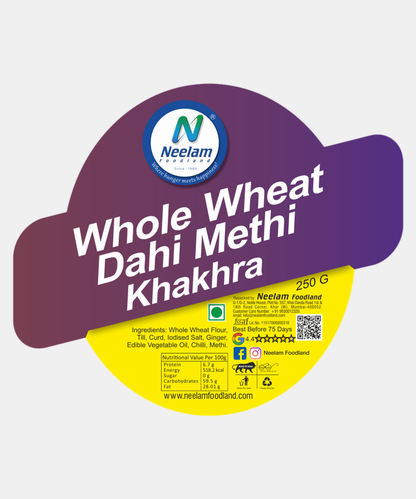 Whole Wheat Dahi Methi Khakara 250 Gm