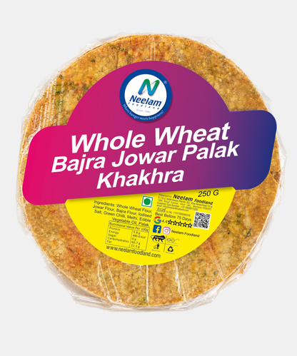 Whole Wheat Bajri Jowar Palak Khakhra 250 Gm