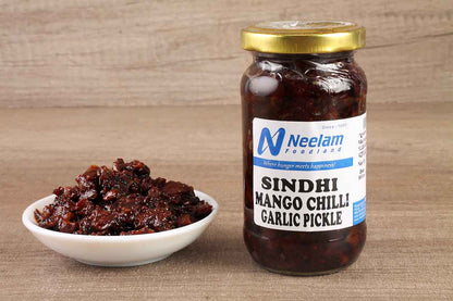 SINDHI MANGO CHILLI GARLIC PICKLE 250 GM